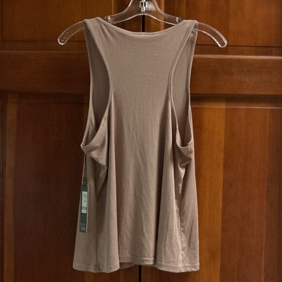Nicole Miller Tank Top Button Front - Color is Iced Mocha (Tan Nude) Large - NWT - Picture 2 of 12